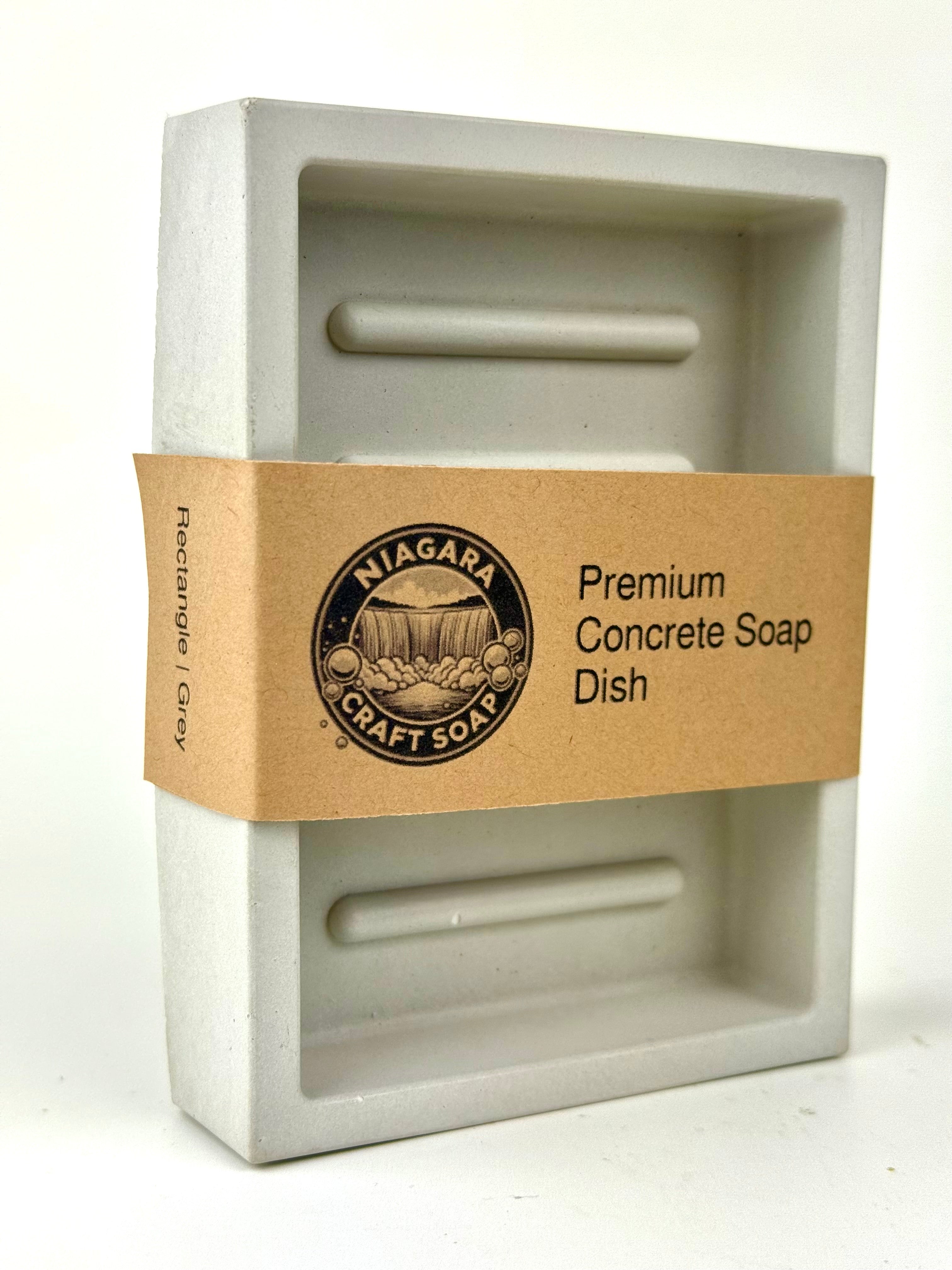 Porte-savon rectangulaire en béton de qualité supérieure | Marbré ou gris