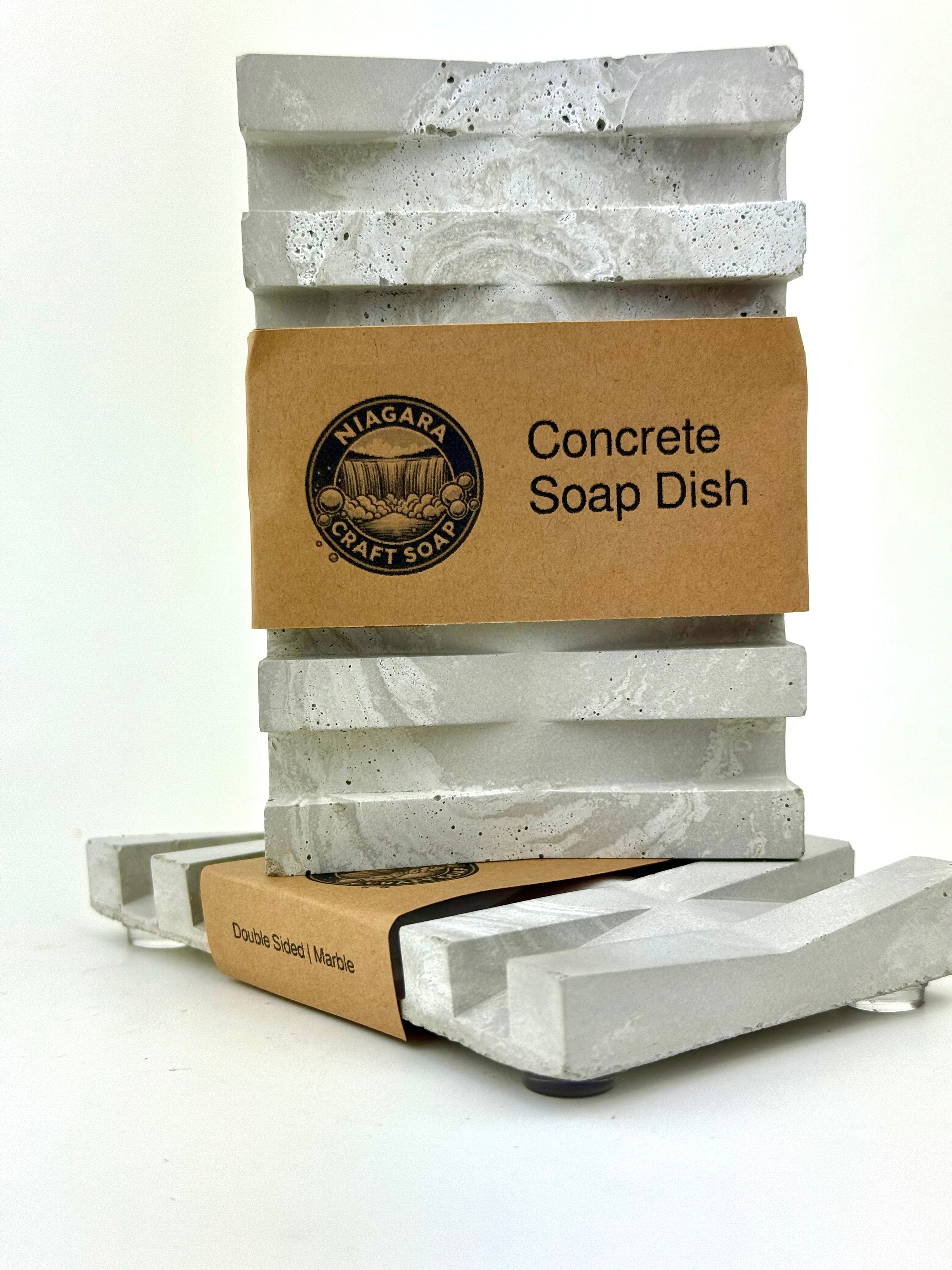 Porte-savon en béton – Double face | Marbré ou gris