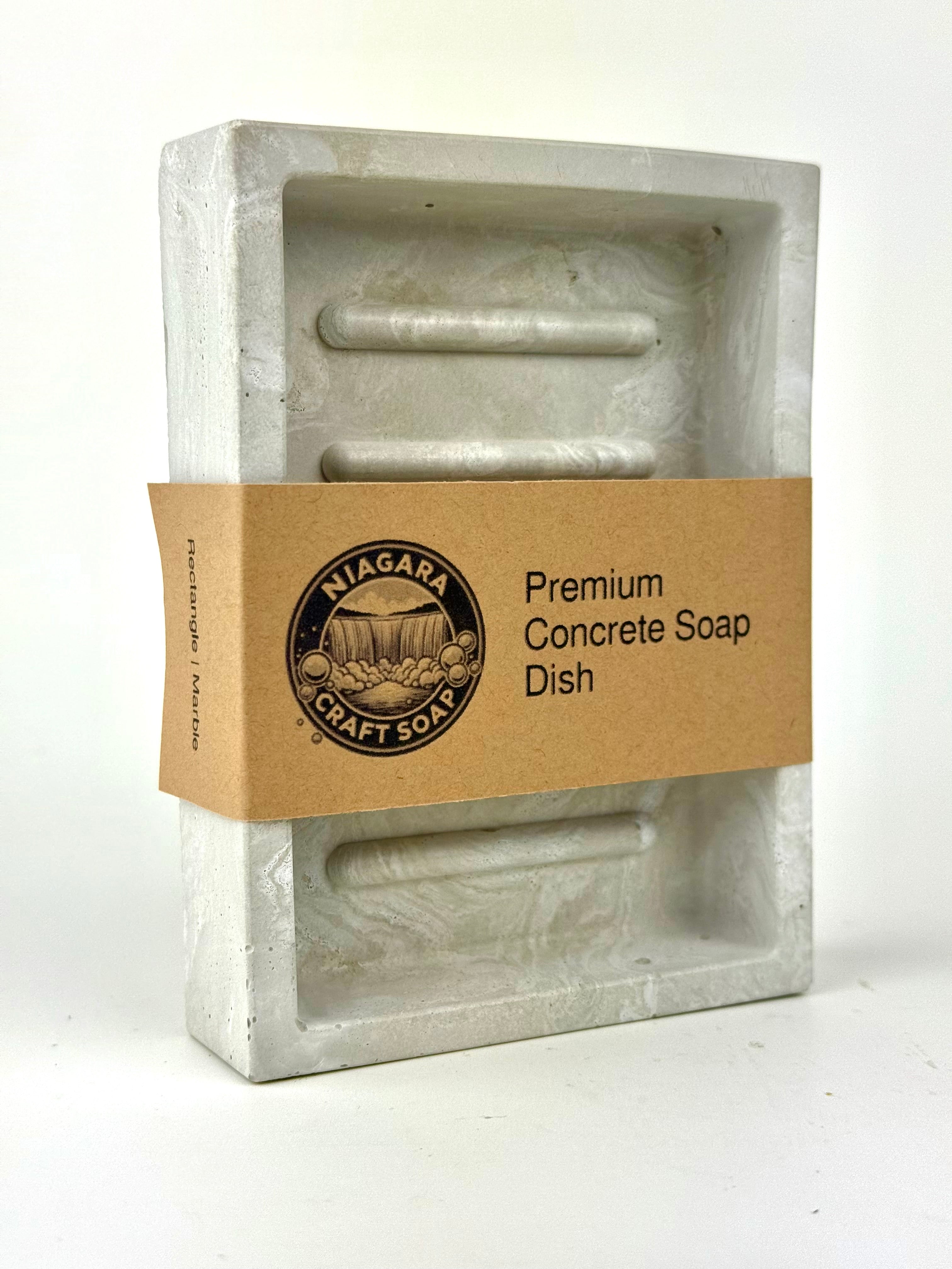 Porte-savon rectangulaire en béton de qualité supérieure | Marbré ou gris