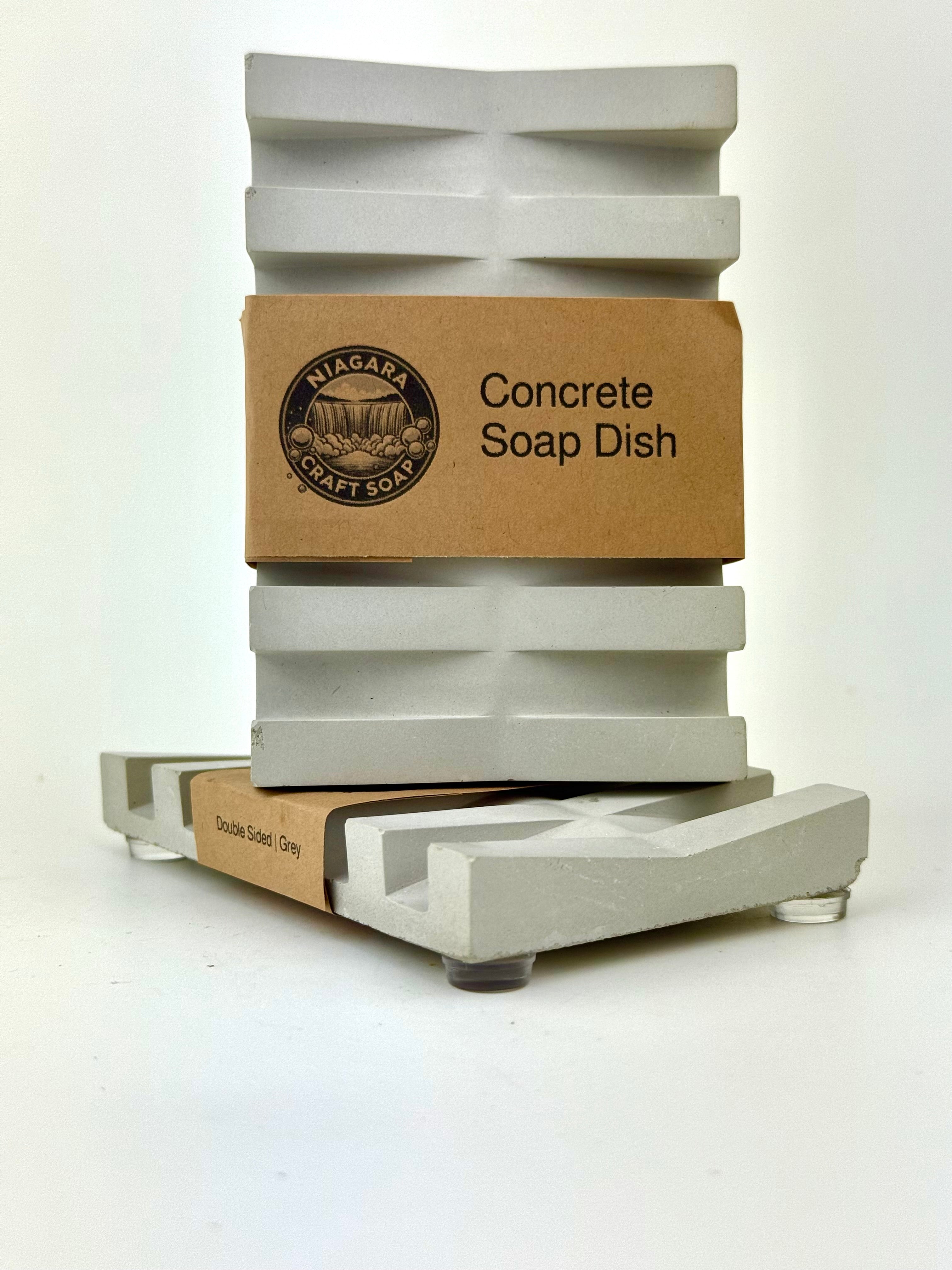 Porte-savon en béton – Double face | Marbré ou gris