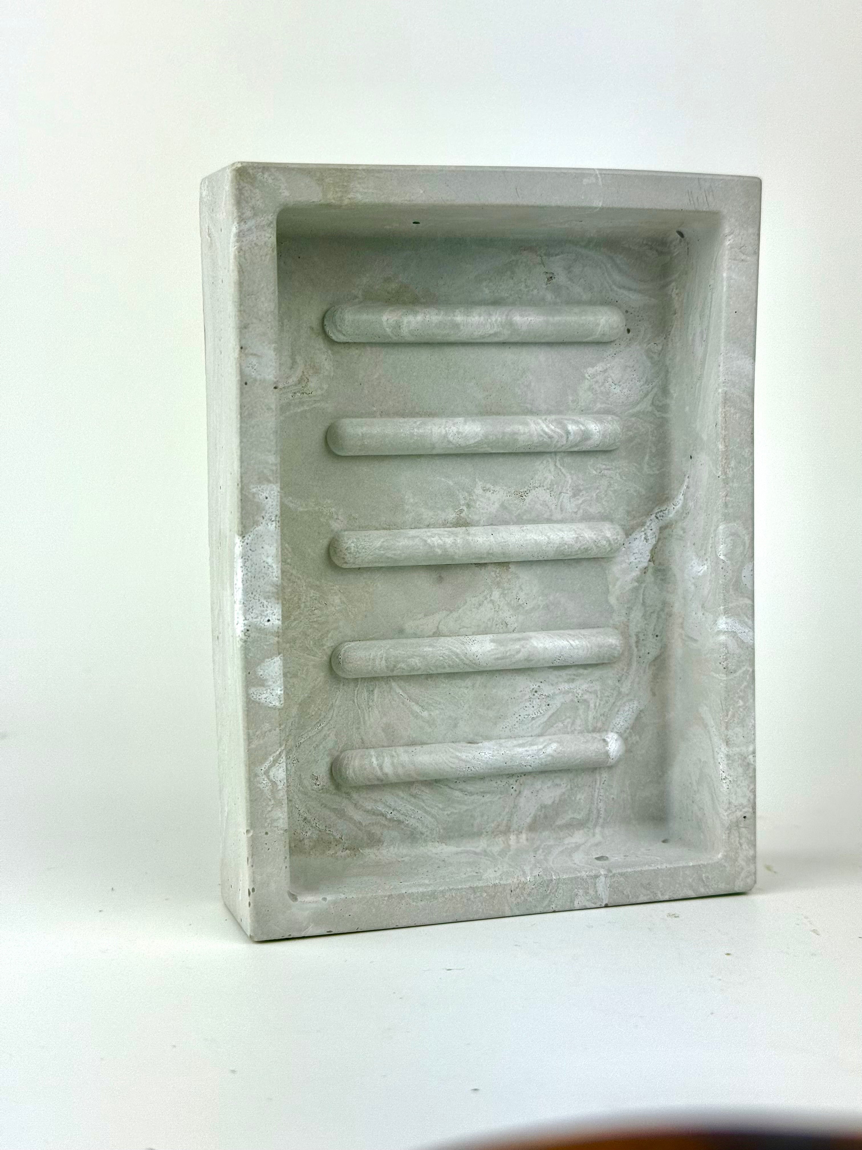 Porte-savon rectangulaire en béton de qualité supérieure | Marbré ou gris