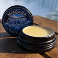 Cosmetic container labeled 'Niagara Craft' with a waterfall in the background