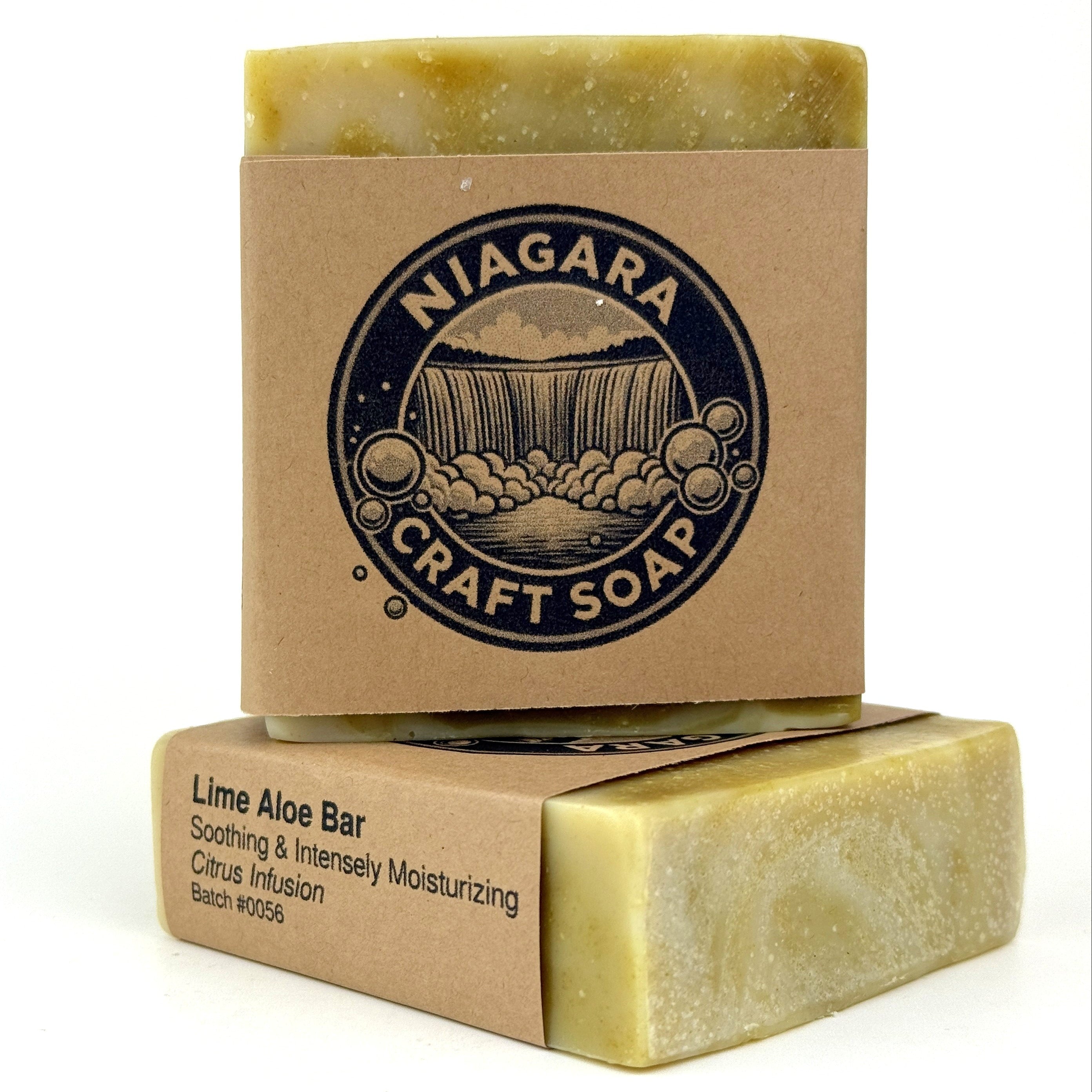 Bar of soap with a cardboard wrapper featuring 'Niagara Craft Soap' branding on a white background.